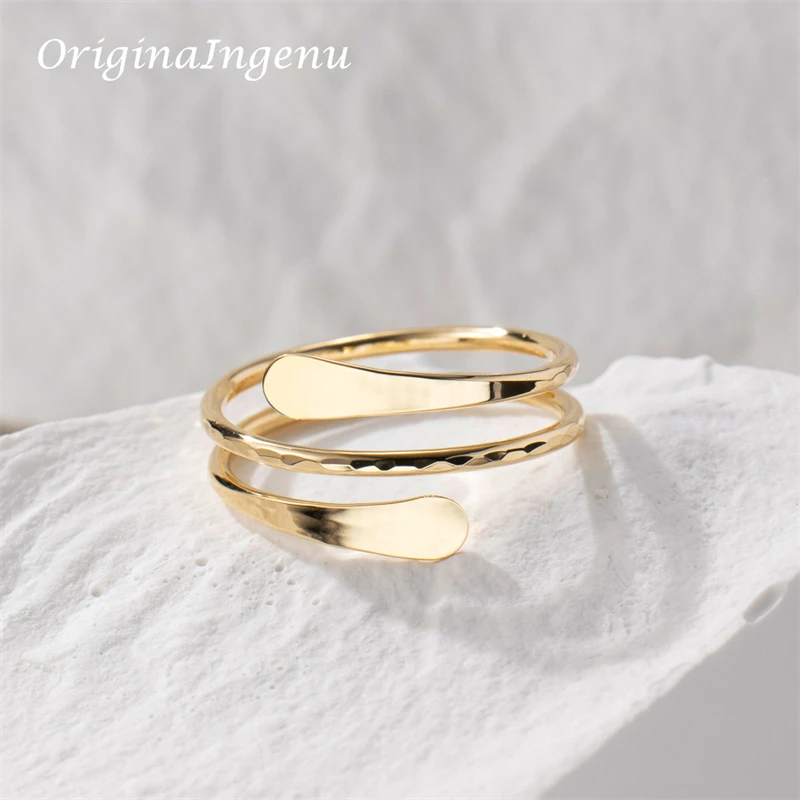 14K Gold Filled Hammered Cuff Ring Handmade Band Ring Minimalism Jewelry Ring Dainty Tarnish Resistant Jewelry Boho Ring wholesale 5pcs soft large jewelry anti tarnish shiner silver polish cleaning cloth for diamond gems stones wiping cleaner tool