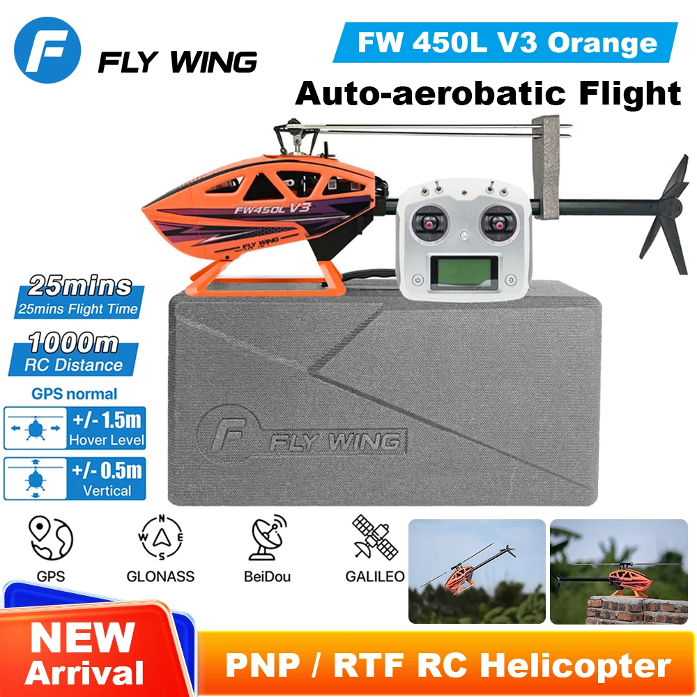 

Fly Wing FW450L RC Helicopter Smart GPS 3D Autopilot RTF Remote control helicopter 6CH with H1 Gyro Flight Controller rc plane