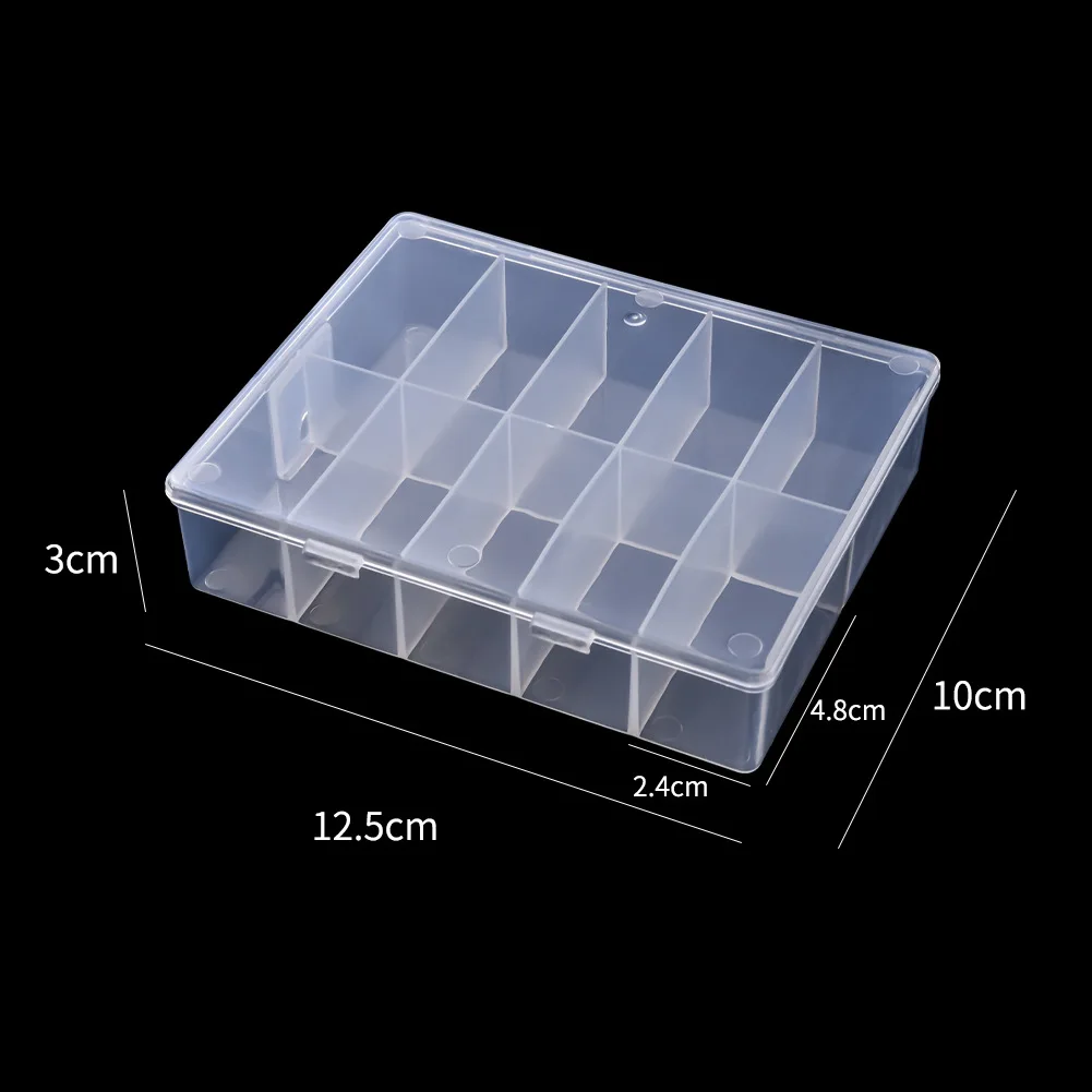 Clear 10-Grid Organizer Box for Jewelry, Beads, and Nail Art Accessories
