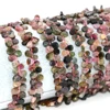 Natural Mixed Color Tourmaline Flat Water Drop Beads Rough Size 3x4mm-5x6mm，Strand Length 39cm,DIY Bracelet/Necklace 1