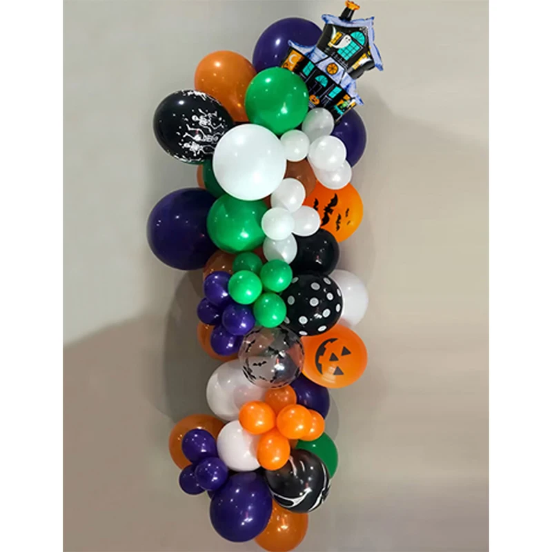 

89 шт., шар в форме дуги, белый, фиолетовый, черный цвет, оформление детской Вечеринки На Хэллоуин, Детские вечеринки, украшение для дома с привидениями