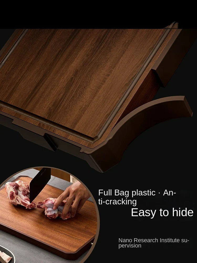 Antimicrobial, Durable, Anti-slippery Cutting Board For Kitchen, Made From  Ebony Solid Wood