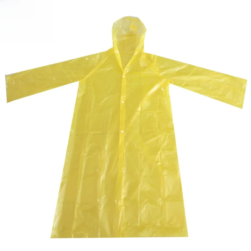 54g 경량 일회용 우비 네 개의 버튼 여행용 성인 LDPE 신소재 우비 일회용 가디건 스타일 하이킹용