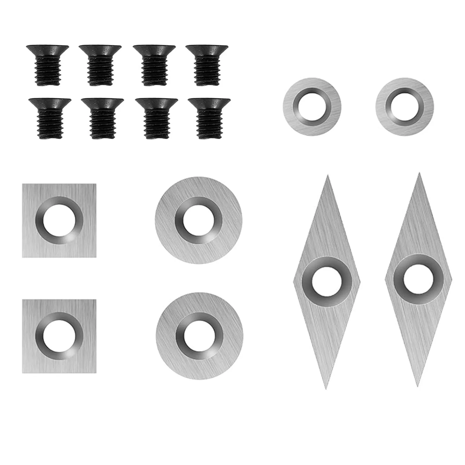 

Perfect Your Woodworking Projects with 16Pcs Tungsten Carbide Cutters Inserts Set Square Round Diamond Shapes for Cutting