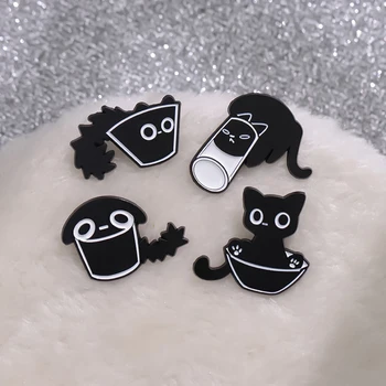 Cute Cat Enamel Pins Brooches Lapel Badge 4