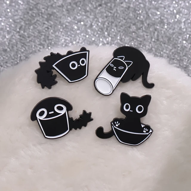 Cute Cat Enamel Pins Brooches Lapel Badge 4