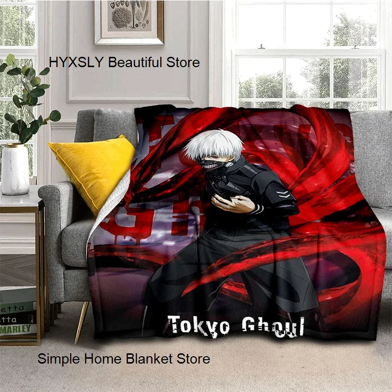

Japanese Anime Tokyo Ghoul Blanket Soft Throw Flannel Blanket For Living Room Bedroom Bed Sofa Picnic Cover