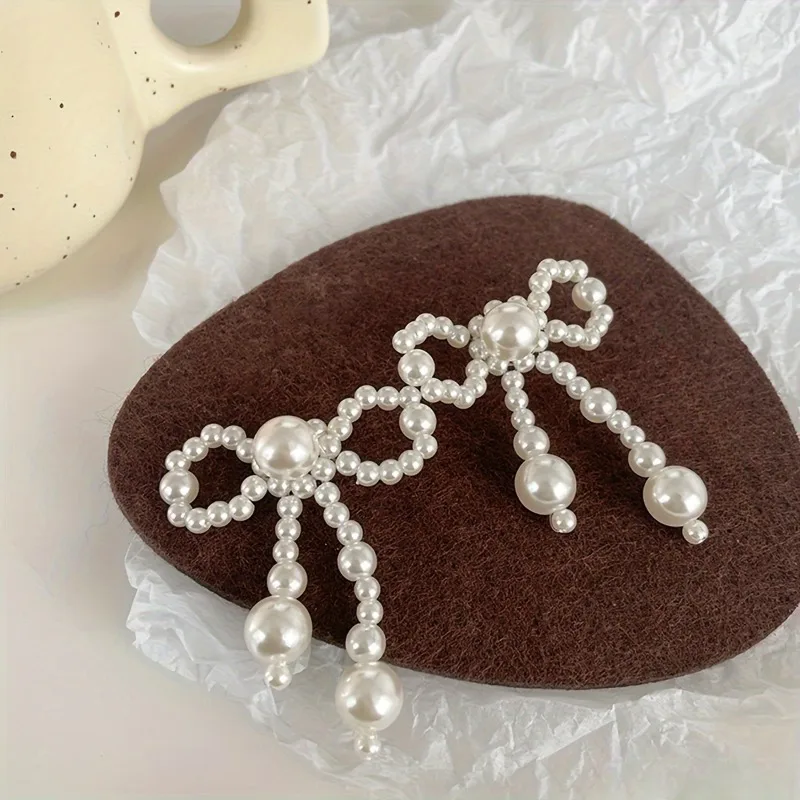 Set of 10 Handcrafted Pearl Bow and Heart-Shaped Decorative Accessories