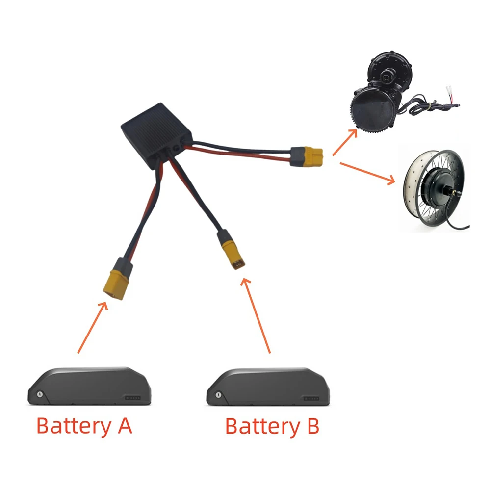 전기 자전거 이중 배터리 연결 어댑터 스위처 모듈, Ebike 20V-72V 리튬 배터리 용량 병렬, 20A, 30A, 40A