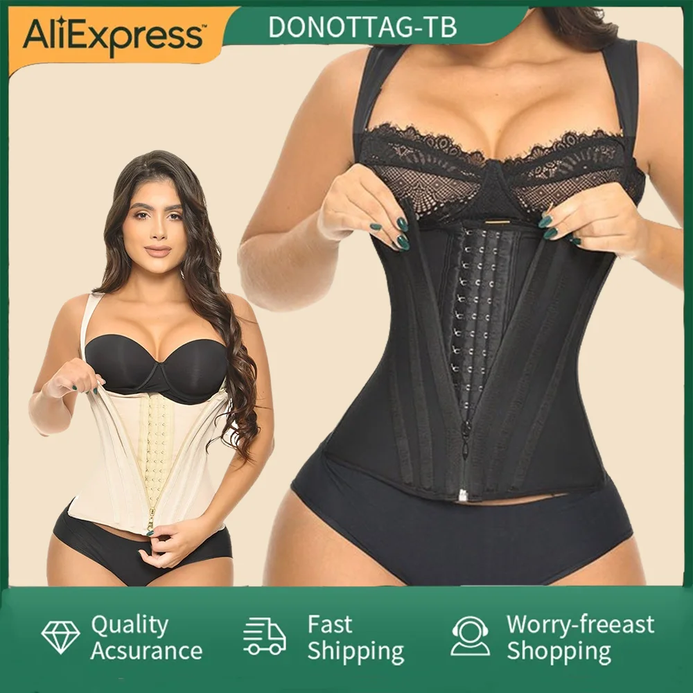 

Fajas Postpartum Recovery Reducing and Shaping Girdles for Women Corset With Zipper and Hooks Waist Trainer Daily Flat Abdomen