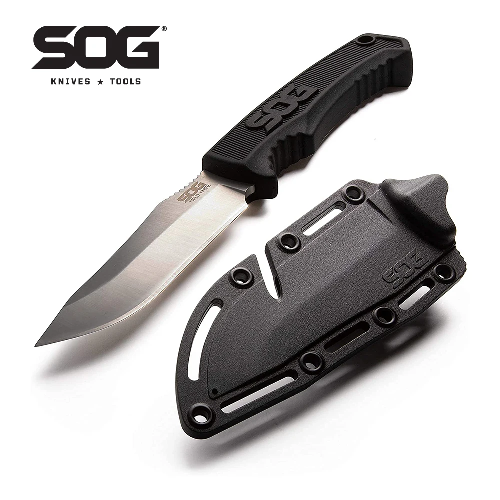 SOG Survival Field Knife Fixed Blades Hunting knives with case Outdoor Camping and Bushcraft Utility Knife Hand Tools FK1001-CP