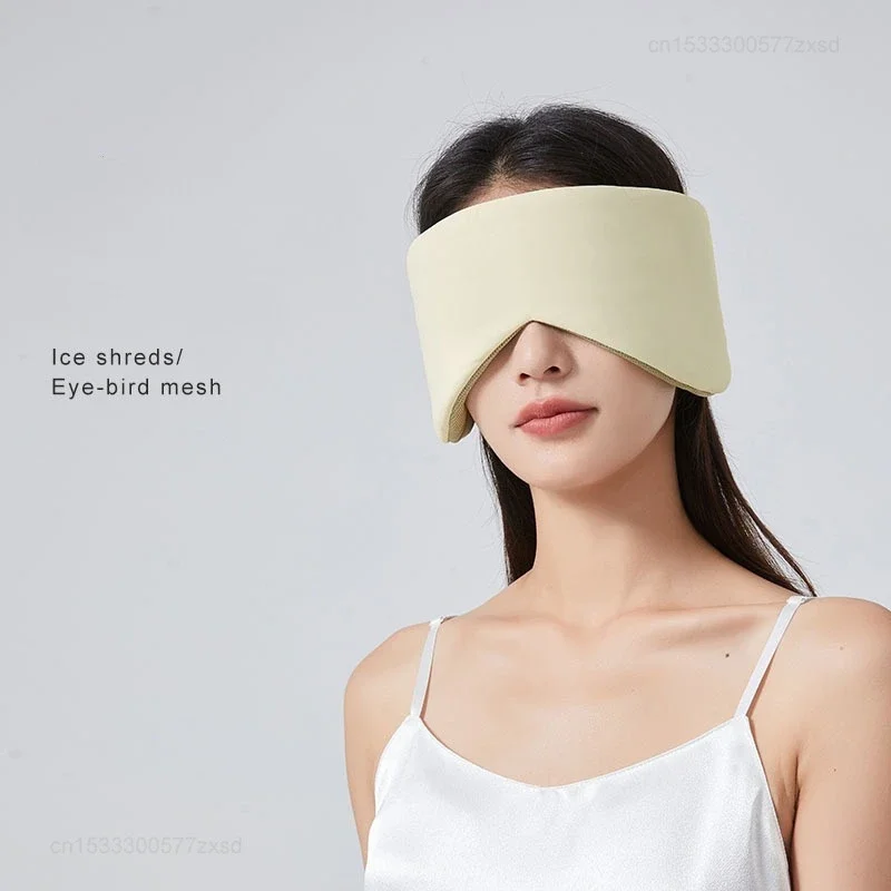 Enhanced Sleep Eye Mask: Ice Silk Breathable Comfort, Dual-Temperature Full Coverage Blackout with Noise Reduction
