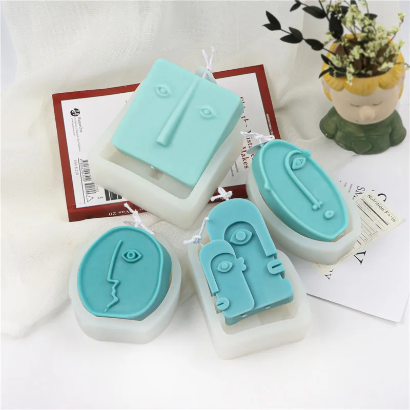 New Minimalist Style Face Design Candle Silicone Mold for DIY Handmade Ornaments Soap Plaster Candle Jewelry Handicrafts Mould