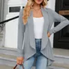 Women'S Open Front Cardigan Lightweight Long Knit Sweater Plus Size Women'S 2023 Autumn And Winter Long Old Money Style Women 4