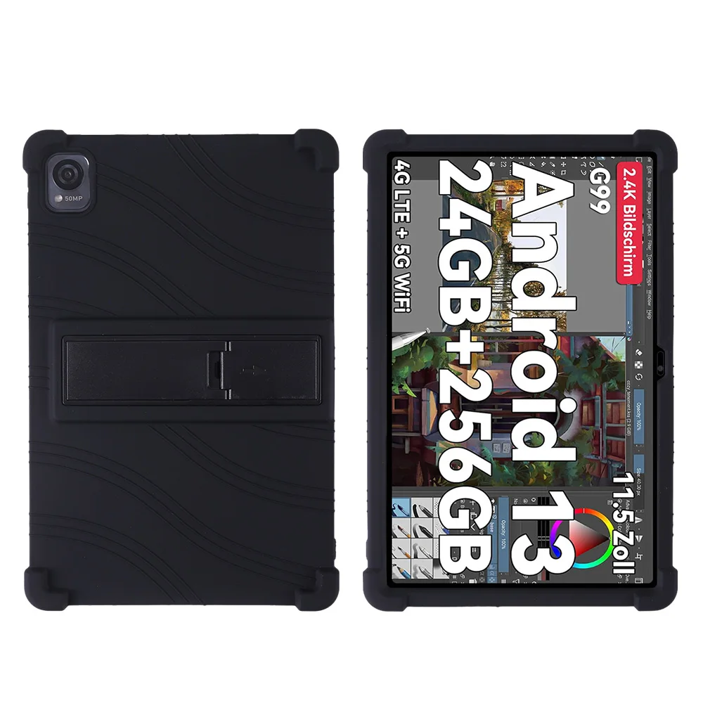 Soft Silicone Shockproof Protective Tablet Case with Adjustable Stand - Kids Safe Cover