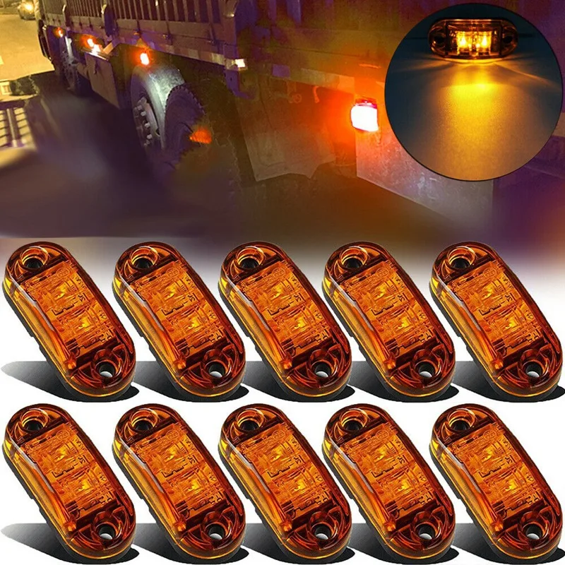 

2 Pcs Durable Led Side Marker Lights for Trailer Trucks Caravan Side Clearance Marker Light Lamp Led Lorry Amber Red White