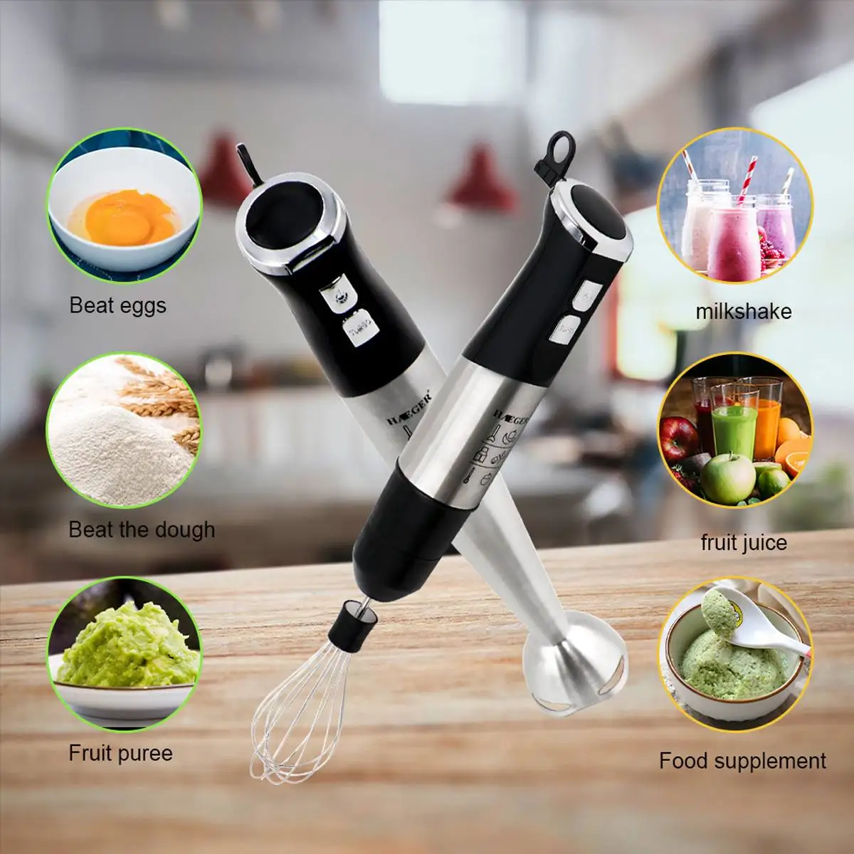 Braun MQ535 220 Volt Hand Blender with Chopper & Whisk