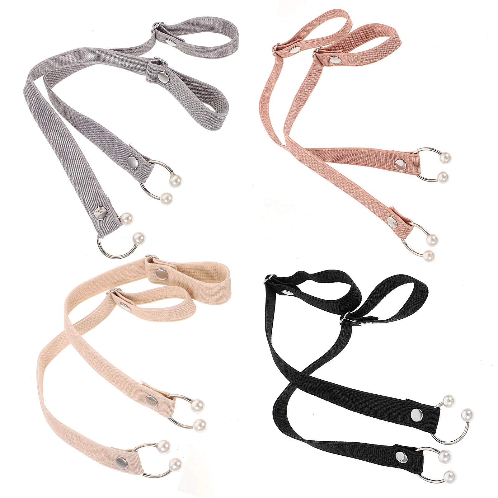 

8Pcs Women's High Heeled Detachable Shoe Straps (Black, Grey, Beige, Pink)