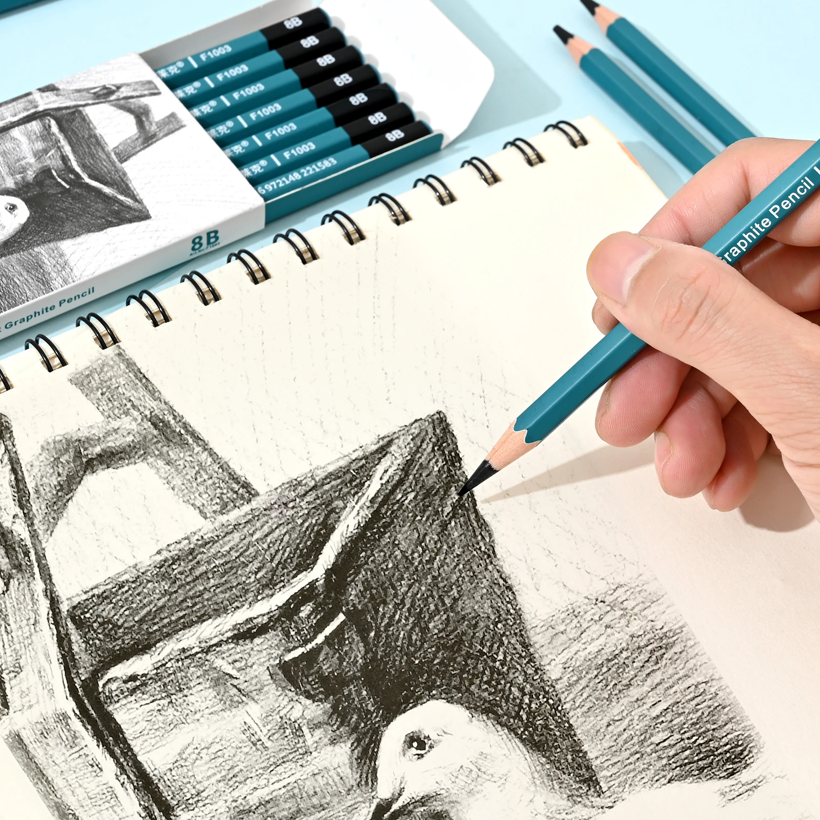 Matte Sketch Pencil Art Graphite Pencils Set HB, 2B, 4B, 6B, 8B,  12B, Mix For Painting Writing Shading Sketch Black Lead Design 4