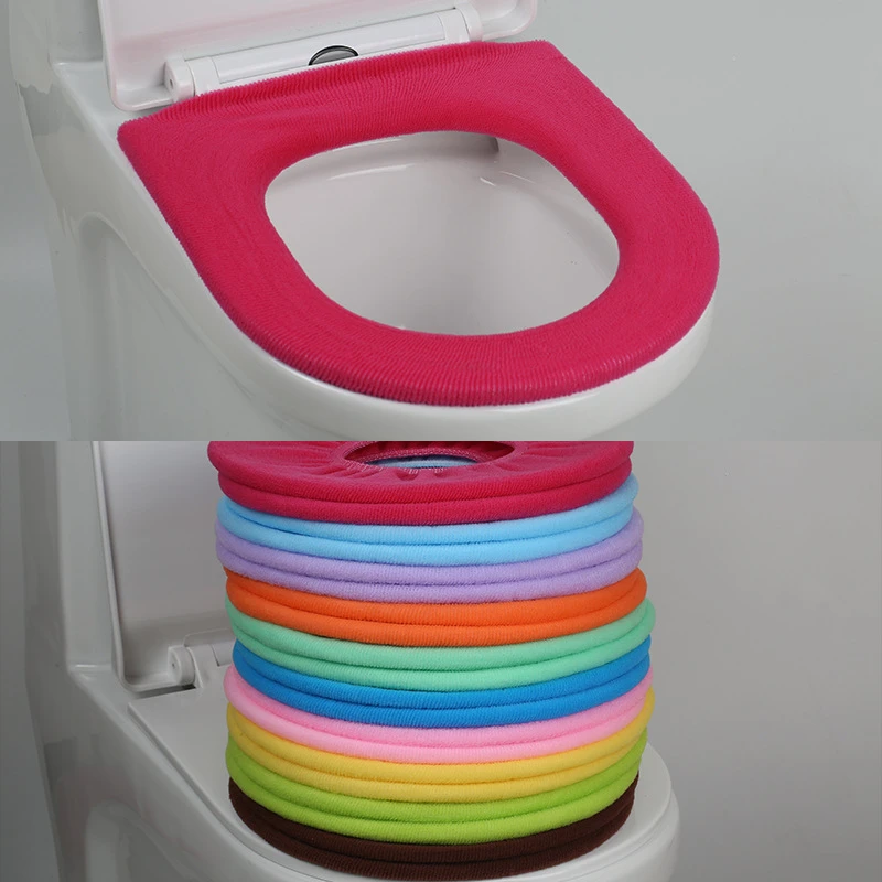 Bathroom Toilet Lid Covers Set Toilet Seat Cover Washable Set Warm
