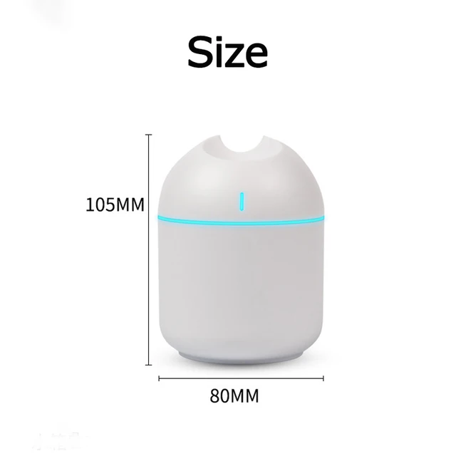 250ml Mini Air Humidifier Essential Oil Diffuser USB LED Light for Home Office Anionic Misty Automotive Humidifier 6
