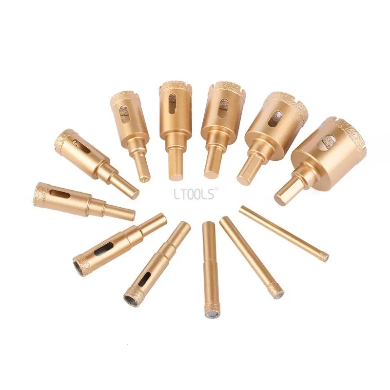 

12Pcs 6-35mm Hole Saw Drill Kit Tools M10 Diamond Coated Drill Bits Set Hand Tools for Glass Marble Granite Stone Tile Ceramic