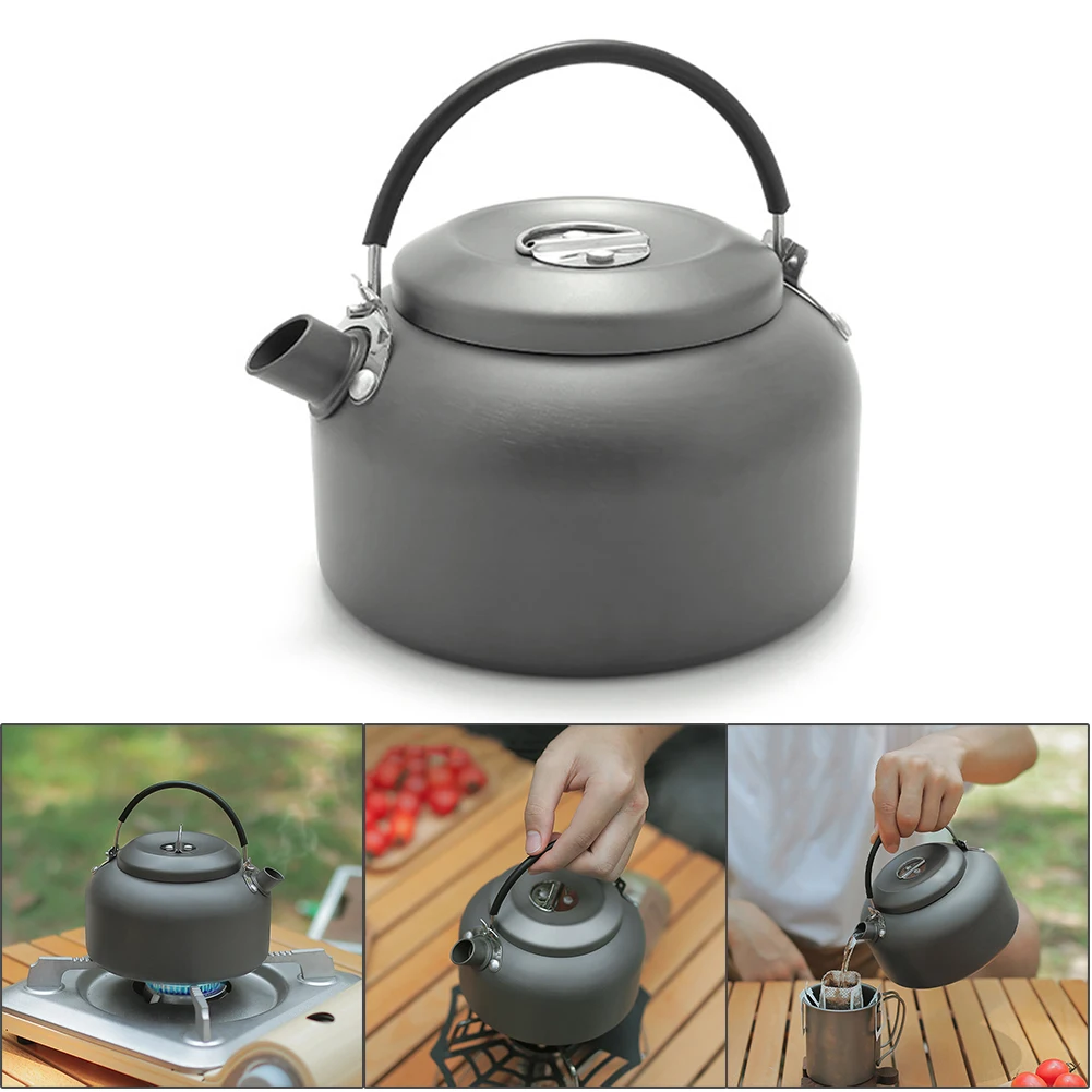 0.8L/1.4L Large Capacity Camping Tea Coffee Pot Aluminum Alloy Water Kettle  Pot Lightweight for Hiking Backpacking Picnic Travel