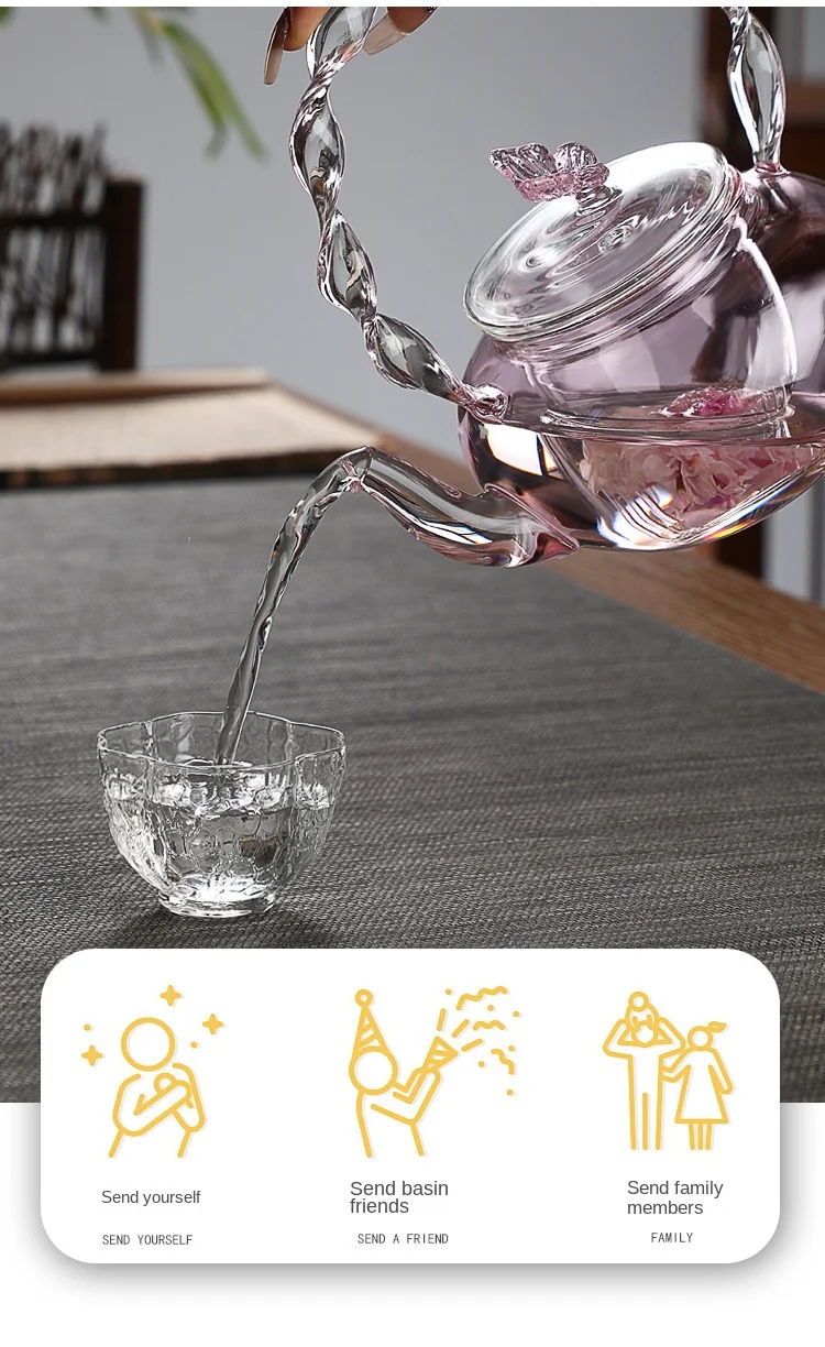 Title 8, Hochwertige Teekanne aus Borosilikatglas mit ge...