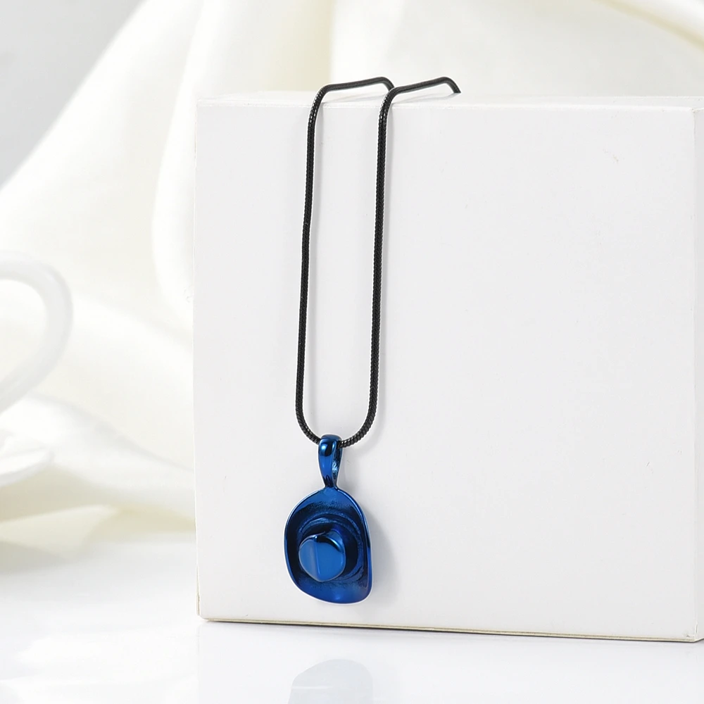 New Cowboy Hat Cremation Urn Pendant Necklace Holder for Ashes Perfume Memorial Ash Urn Jewelry Women/Men Present