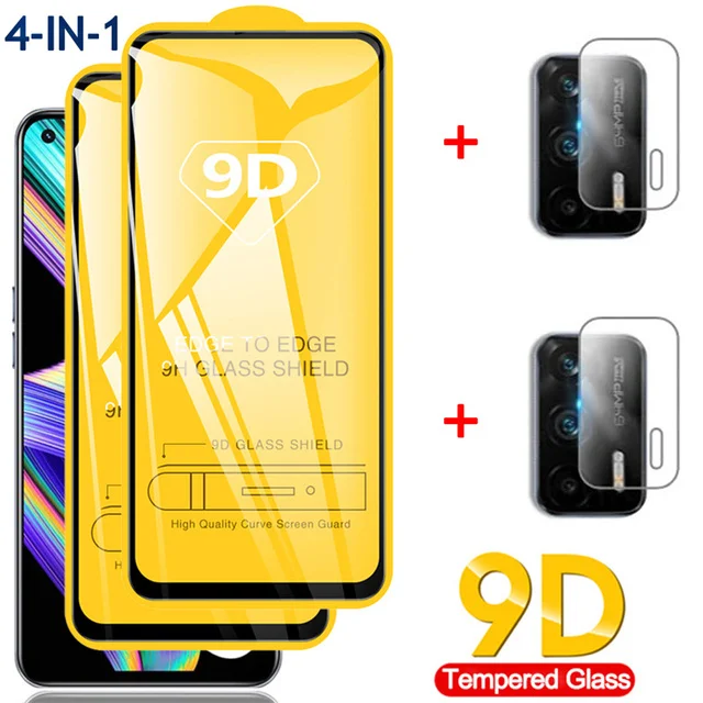 6-in-1 9D Screen Protectors for Realme GT 5G Neo 6 7 8 Pro Camera Lens Film for Realme 8i X2 Pro XT Narzo 30 Neo 2 C21 9i Glass 4-in-1
