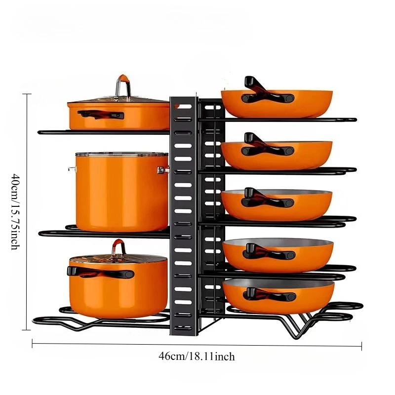 1PC Multi Layer Storage Rack, Kitchen Lid Rack, Adjustable Storage Rack, Vertical Multifunctional Countertop Storage Rack
