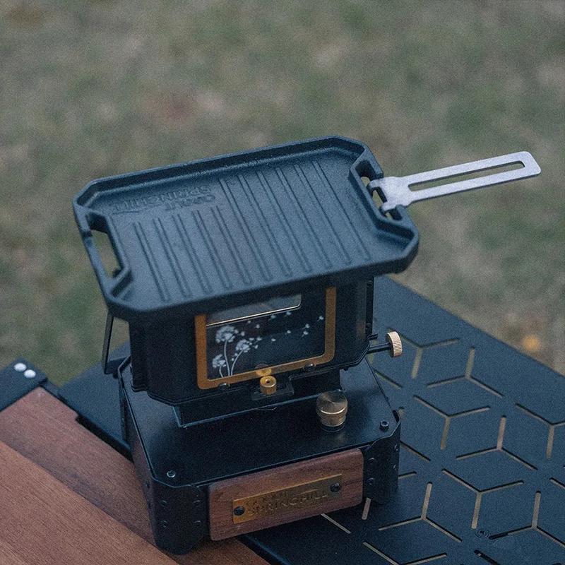 Goout Springhill Camping Grill Pan Mini Grill Pan Lightweight Iron Omelette Hot Dog Muffin Skillet Nonstick Coating