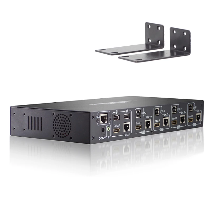 Cat 5e/6 케이블 4x6 HDMI KVM 스위치, 60m 5 웨이 익스텐더