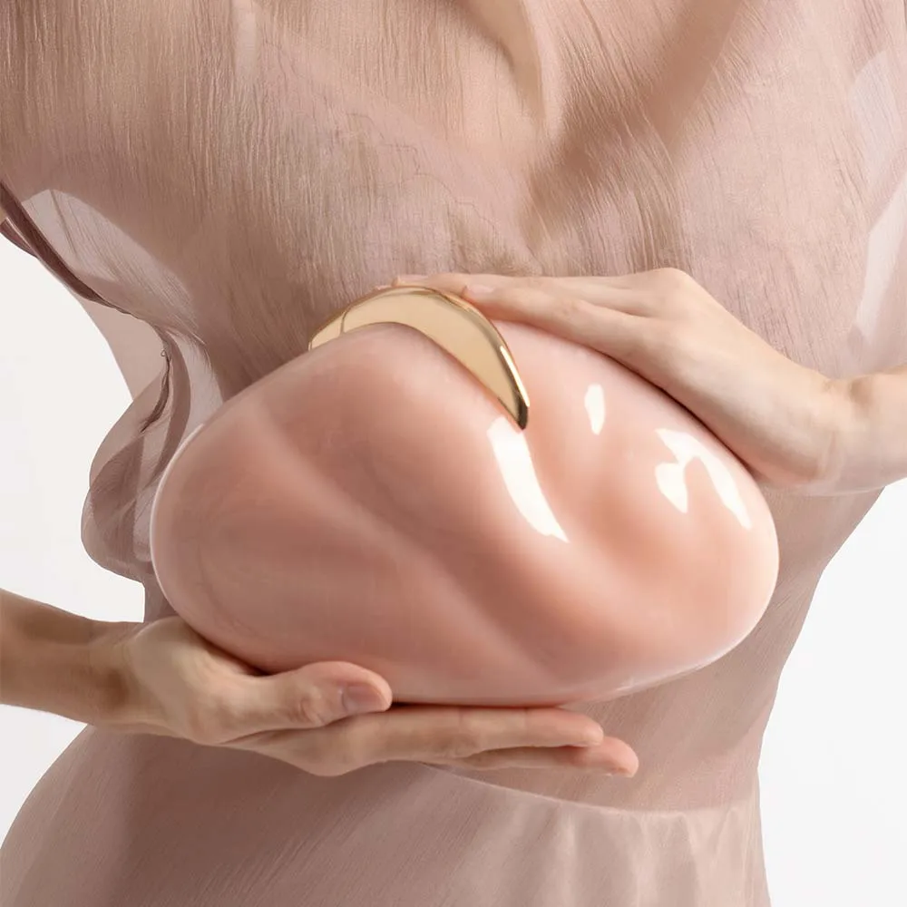 Brand Pearl Nude Acrylic Bead Chain Handle Box Clutches Shell Women Shoulder Purse Wedding Dress Evening Handbag Wallets