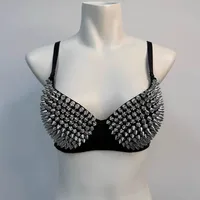 Soutien-gorge sexy en dentelle pour femmes, soutien-gorge sans fil à clous steampunk, soutien-gorge tendance pour soirée en boîte de nuit 1