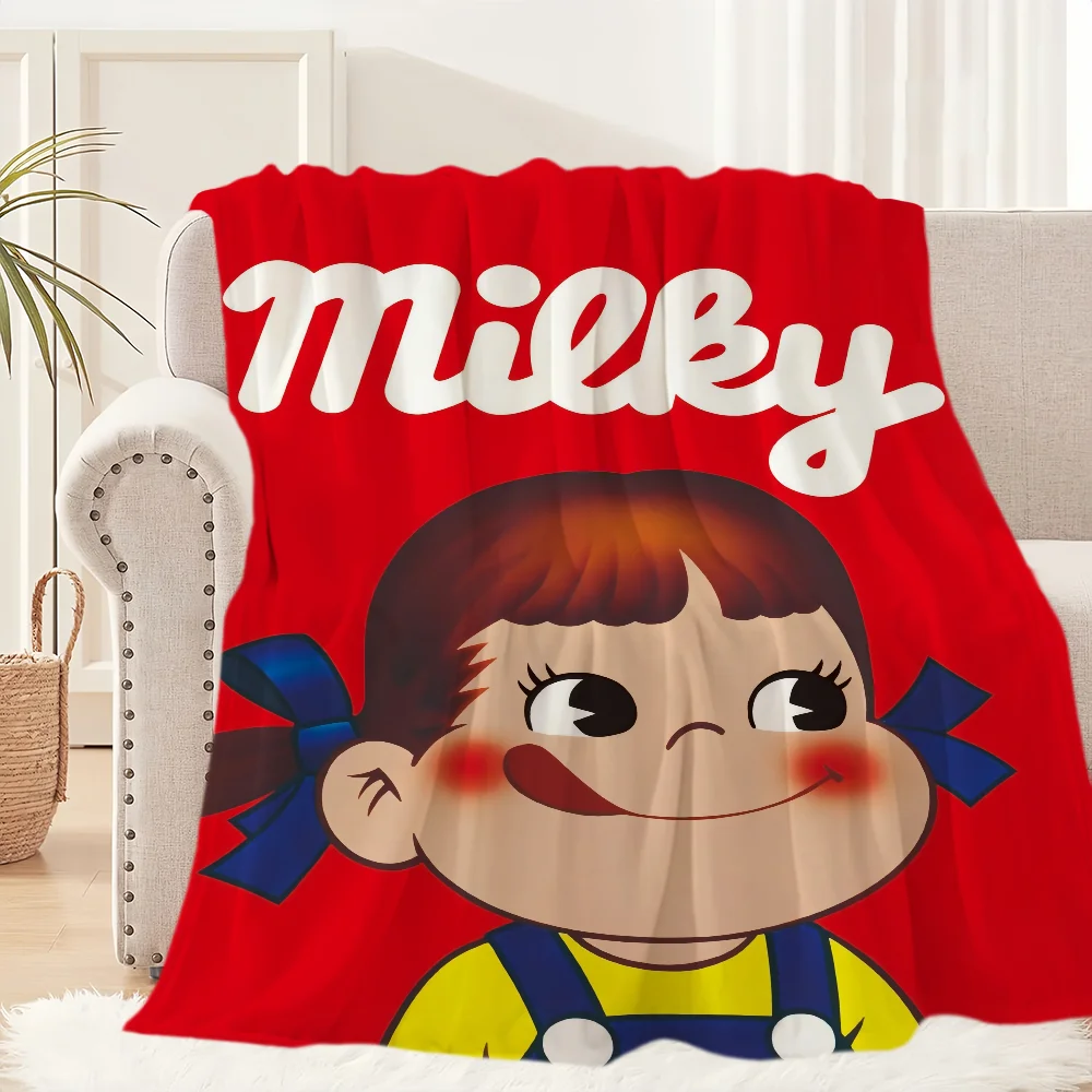 Blanket Plush Nap Sofa rug for Cute Living Room Cartoon Warm Office Fujiya Peko Bedroom Birthday Chan Home Travel Girl Kid Gifts 6