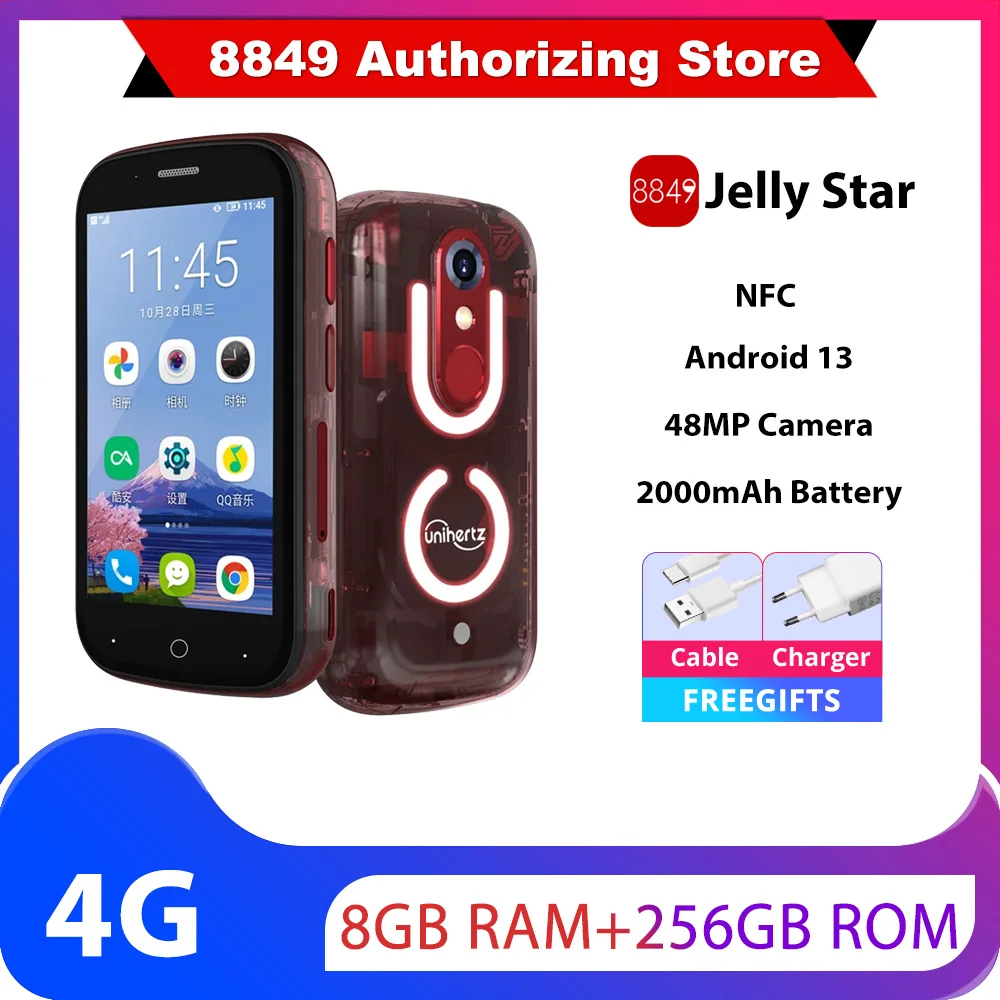 スマートフォン本体 Unihertz Jelly Star Android13 8GB+256GB Unihertz Jelly Star - Smallest 3.0 Inch Android 13 Smartphone