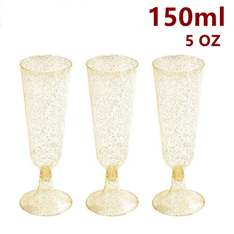 Copas de champán de plástico piezas, vasos de tostado de plástico de 7 ,  vasos desechables para cócteles para Yotijar Copas de vino rojo desechables