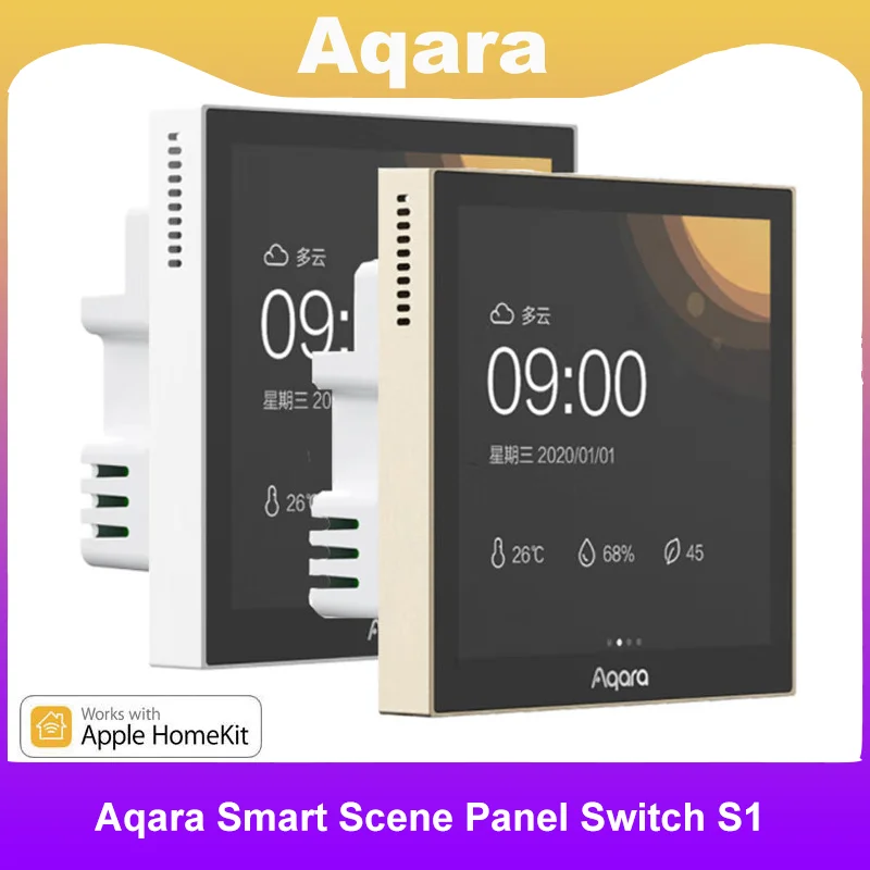 สวิตช์แผงควบคุมอัจฉริยะ Aqara Smart Scene Panel S1 หน้าจอสัมผัส 3.95 นิ้ว ควบคุมบ้านอัจฉริยะผ่านแอป Siri และเสียง ทำงานร่วมกับแอป HomeKit 1
