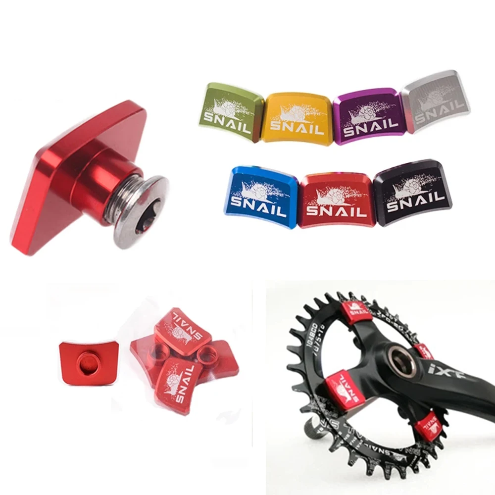 

Mountain Bike 4pcs Aluminum Alloy MTB Road Bike Bicycle Part Chainring Bolt Square Plate Nail Crankset Bolts Chainwheel Screws