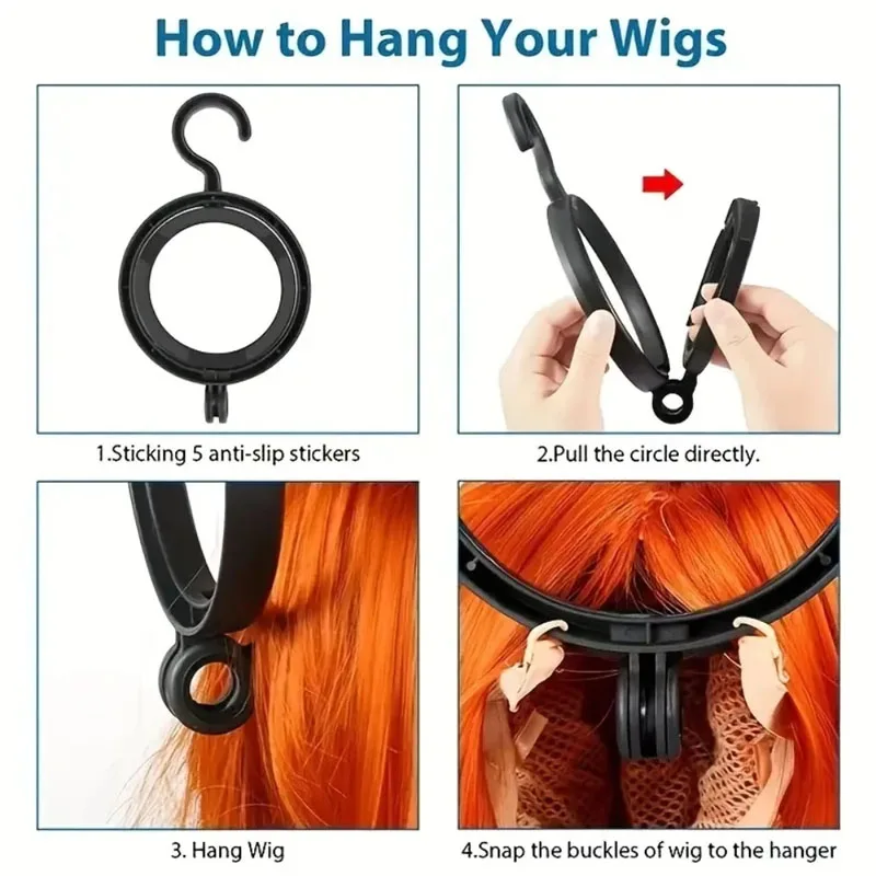 1Pcs Hangering Wig Hanger Stand For Multiple Wigs Portable Hanging Wig Stands Used For Wigs Hat Display Styling Display Tools