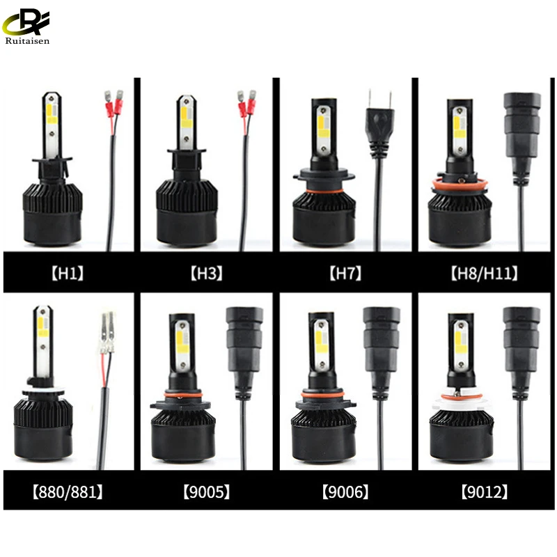 LED Car Lights Bulbs Headlights 2pcs H4 LED 4 Color Flash Headlight H1 H7 LED Projector H8 H11 HB3 HB4 80W Lights Auto Lamp Car Automobiles Headlamp 12V 24V