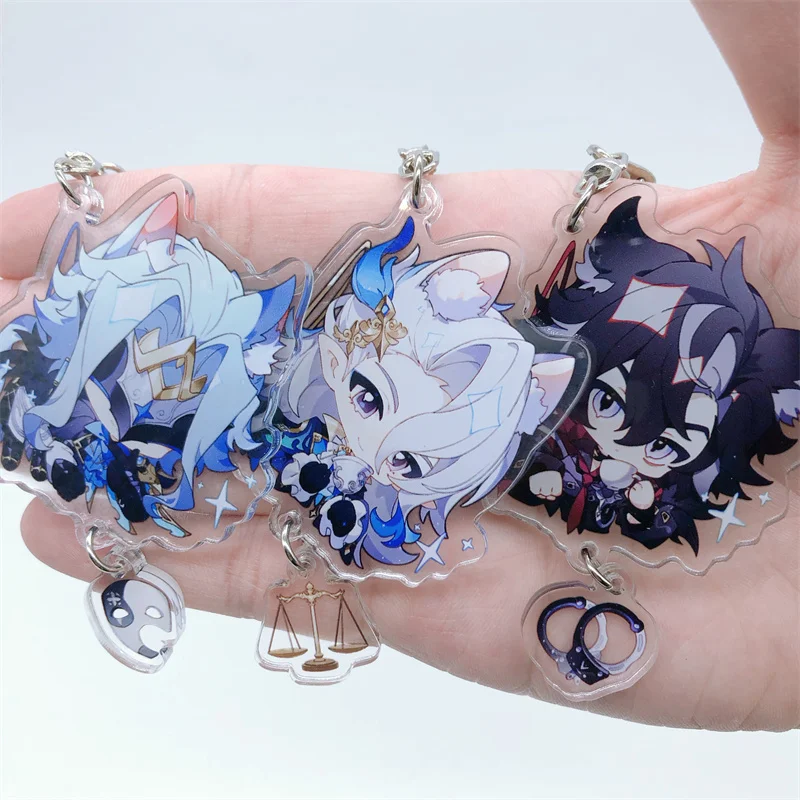 

Game Impact Furina Charlotte Neuvillette Clorinde Acrylic Key Chain Keychain Accessories Cartoon Badge