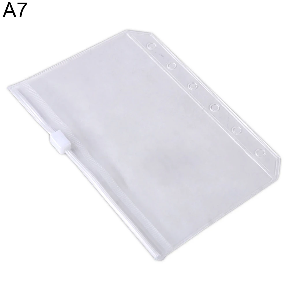A5 A6 A7 Binder Pockets Binder Zipper Folders for 6-Ring Notebook Waterproof PVC Leaf Pouch Document Filing Bags office folder binder folder