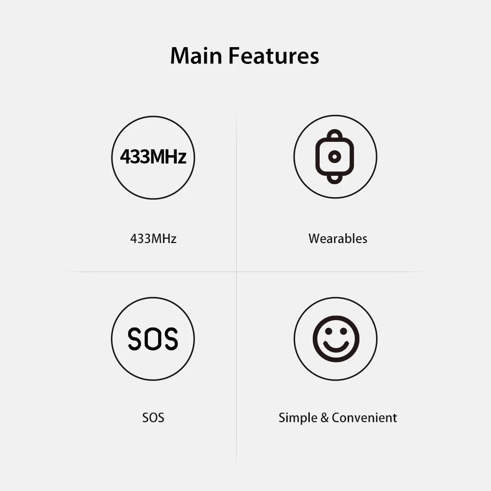 ACJ 433mhz SOS Emergency Watch Bracelet Wireless Panic Button For Old People Home Security System Wearable Alarm Sensor
