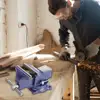 Desktop Iron Bench Vise with Serrated Jaws, High Hardness, Oversized Striking Anvil, 360 Degree, Double Locking Vise Utility 2
