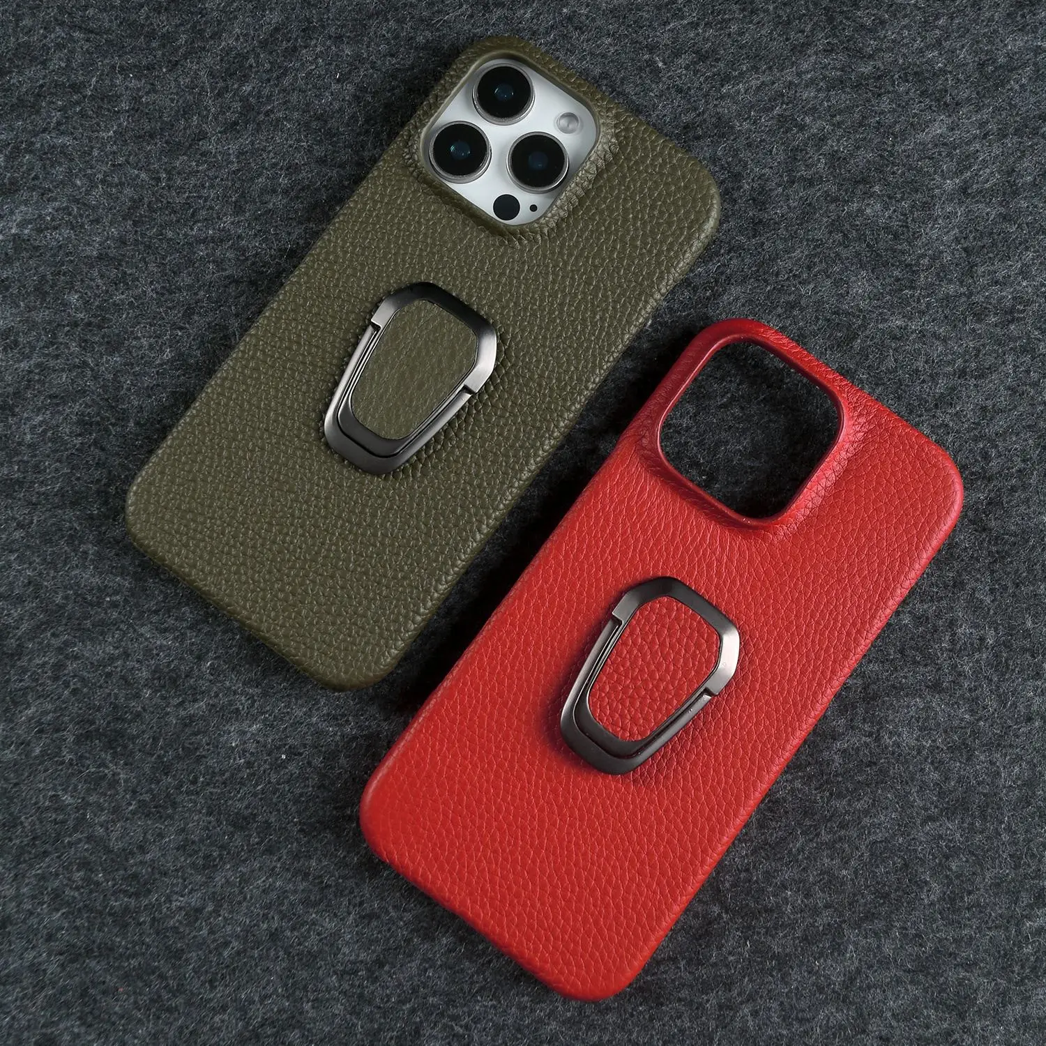 Handmade Genuine Leather Protective Phone Case with Stand Holder