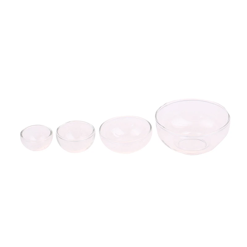 New Glass Fruit Bowl Salad Bowl Mini Soup Plate Doll House Accessories 1:12 Dollhouse Miniature Kitchen Model Decor Toy