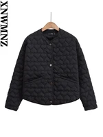 XNWMNZ-سترة نسائية مبطنة على شكل قلب ، رقبة مستديرة ، أكمام طويلة ، جيب ، معطف نسائي متعدد الاستخدامات ، موضة ، خريف ، شتاء ، 2023 1