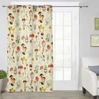 Mushroom Plant Vintage Modern Window Curtains for Living Room Bedroom Curtain Kitchen Treatment Blinds Drapes 2